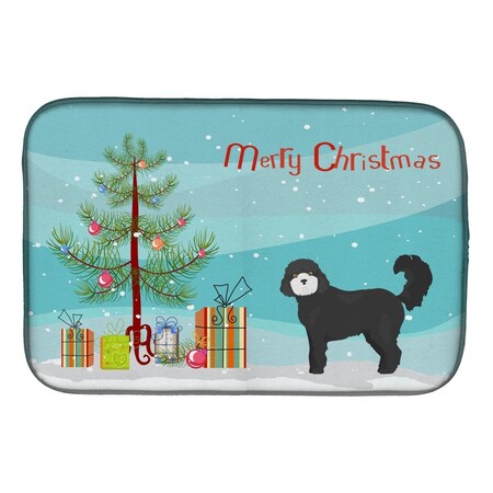 Carolines Treasures Black Cockapoo Christmas Tree Dish Drying Mat CK3823DDM
